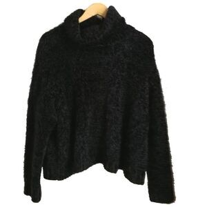 JACK BY BB DAKOTA Black Chenille Oversized Chunky Knit Sweater Size Medium